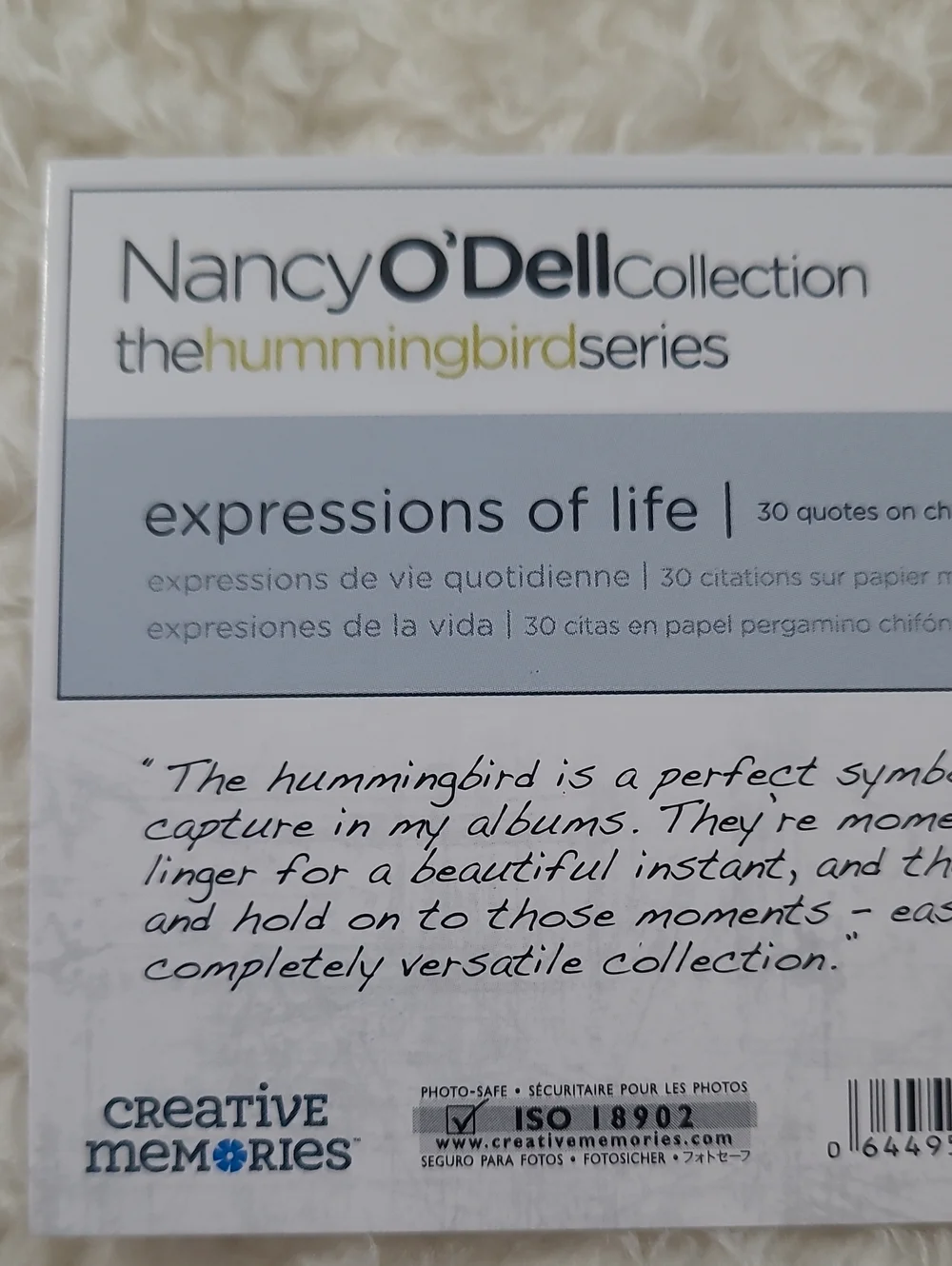 NEW Creative Memories 90 Quotes Expressions Nancy Odell Life Travel Precious Boy